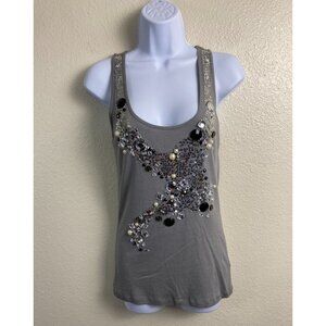 Apt 9 Sequin Y2K Tank Top Women size Large Pima Cotton Modal Streetwear Disco 90